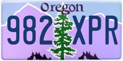 OR license plate 982XPR