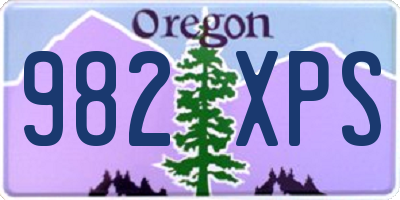 OR license plate 982XPS