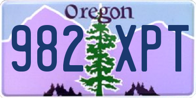 OR license plate 982XPT