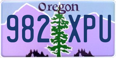 OR license plate 982XPU