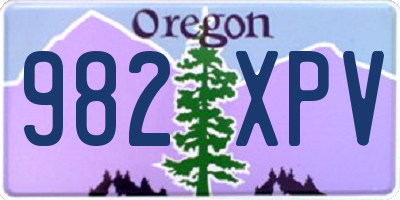 OR license plate 982XPV