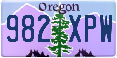 OR license plate 982XPW