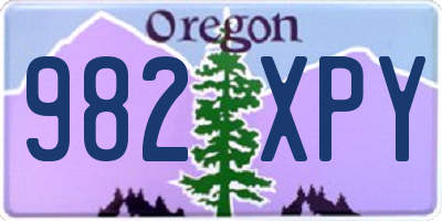 OR license plate 982XPY