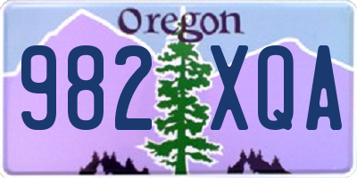 OR license plate 982XQA