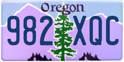 OR license plate 982XQC
