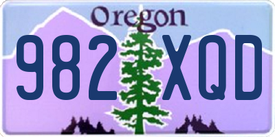 OR license plate 982XQD