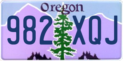OR license plate 982XQJ