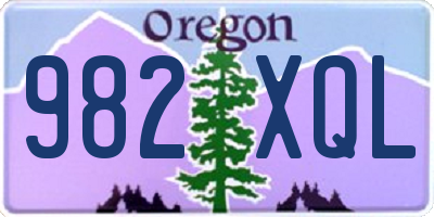 OR license plate 982XQL