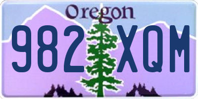 OR license plate 982XQM