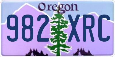 OR license plate 982XRC