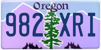 OR license plate 982XRI