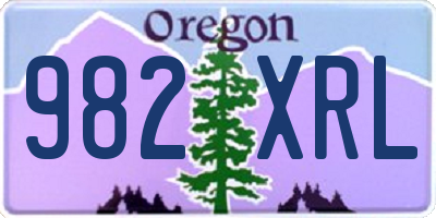 OR license plate 982XRL