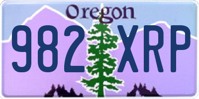 OR license plate 982XRP