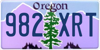 OR license plate 982XRT