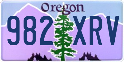 OR license plate 982XRV