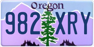 OR license plate 982XRY