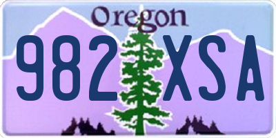 OR license plate 982XSA