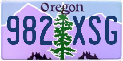 OR license plate 982XSG