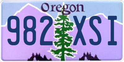 OR license plate 982XSI