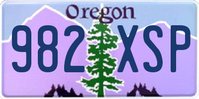 OR license plate 982XSP