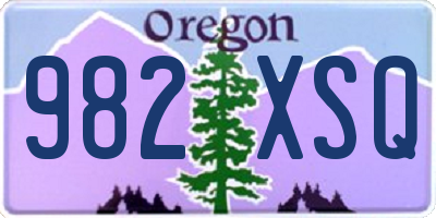 OR license plate 982XSQ