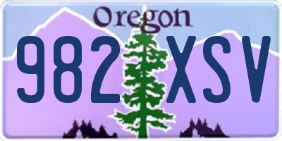 OR license plate 982XSV