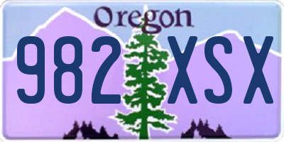 OR license plate 982XSX