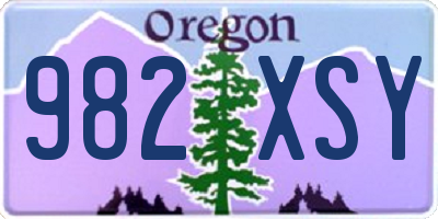 OR license plate 982XSY