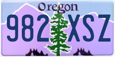 OR license plate 982XSZ