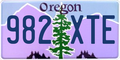 OR license plate 982XTE