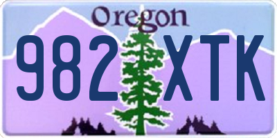OR license plate 982XTK
