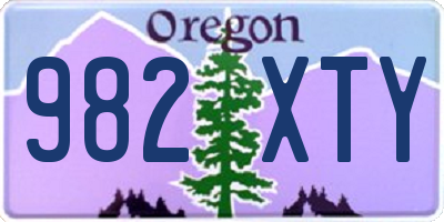 OR license plate 982XTY