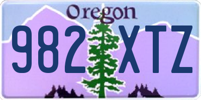 OR license plate 982XTZ