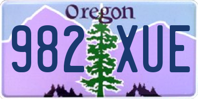 OR license plate 982XUE