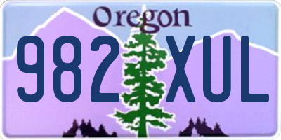 OR license plate 982XUL