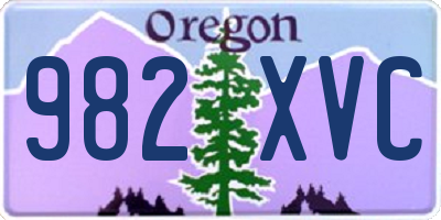 OR license plate 982XVC