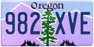 OR license plate 982XVE