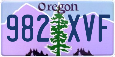OR license plate 982XVF