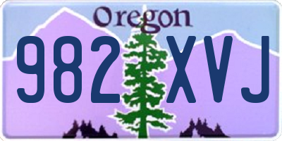 OR license plate 982XVJ