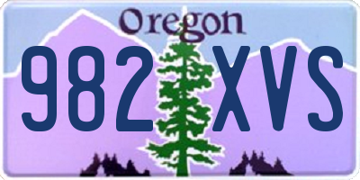 OR license plate 982XVS
