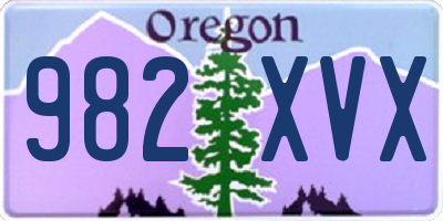 OR license plate 982XVX
