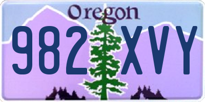 OR license plate 982XVY