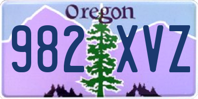 OR license plate 982XVZ