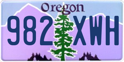 OR license plate 982XWH