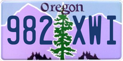 OR license plate 982XWI