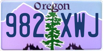 OR license plate 982XWJ
