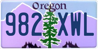 OR license plate 982XWL