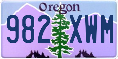 OR license plate 982XWM