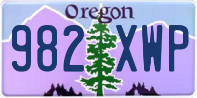 OR license plate 982XWP