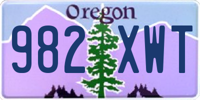 OR license plate 982XWT